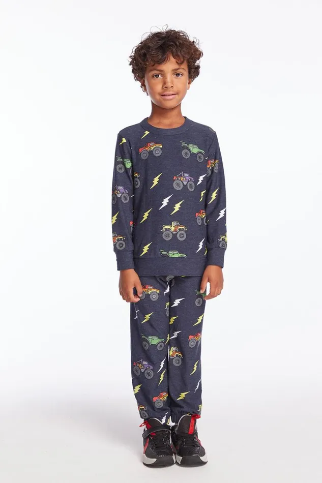 Kids Boys Chaser Brand Monster Truck Rally Boys Long Sleeve