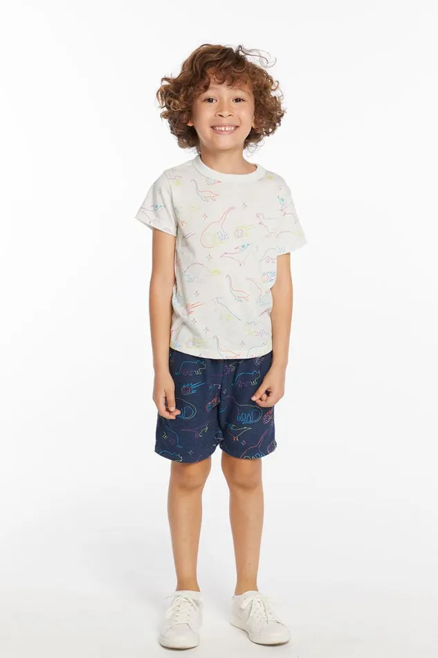 Kids Boys Chaser Brand Neon Dinos Boys Tee
