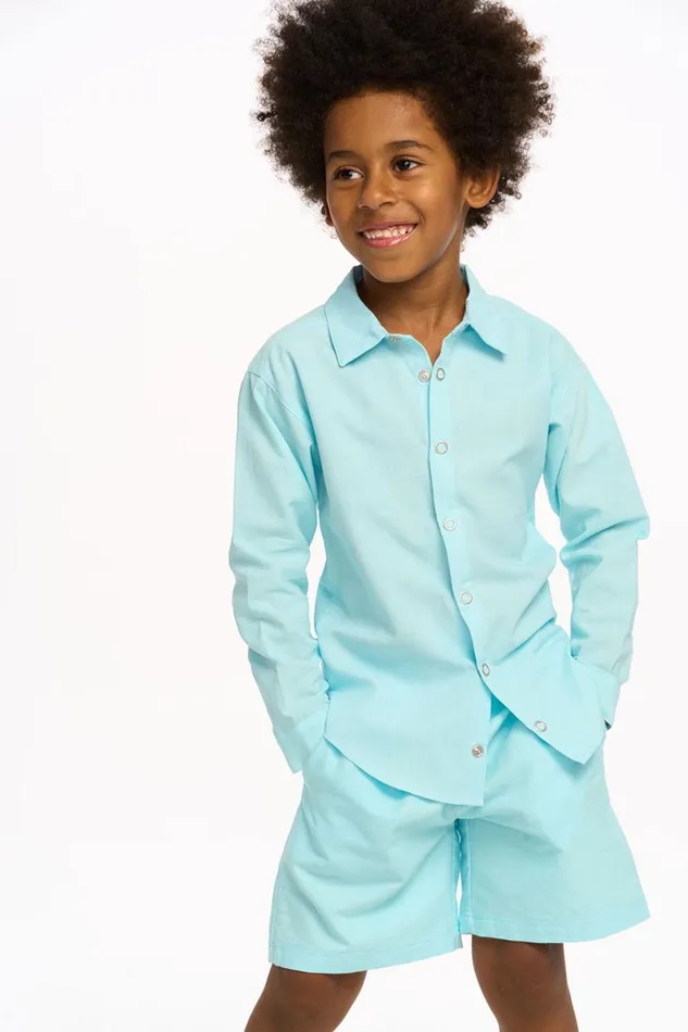 Kids Boys Chaser Brand Nichola Long Sleeve Button Down 8211 Clear Blue