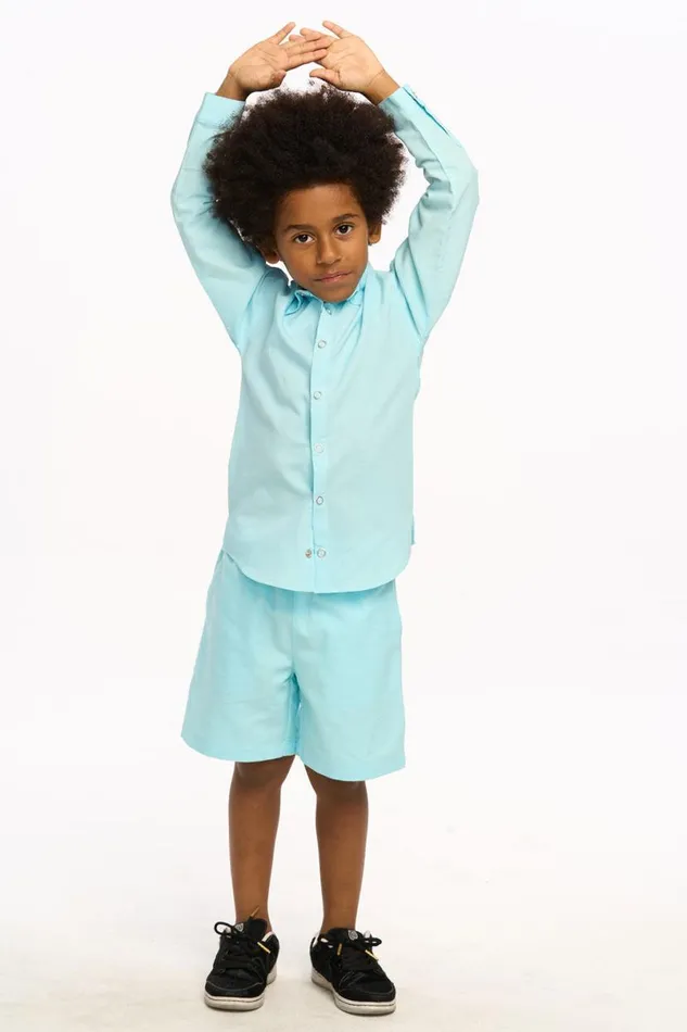 Kids Boys Chaser Brand Nichola Long Sleeve Button Down 8211 Clear Blue