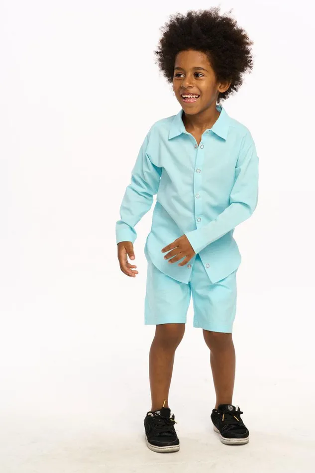 Kids Boys Chaser Brand Nichola Long Sleeve Button Down 8211 Clear Blue