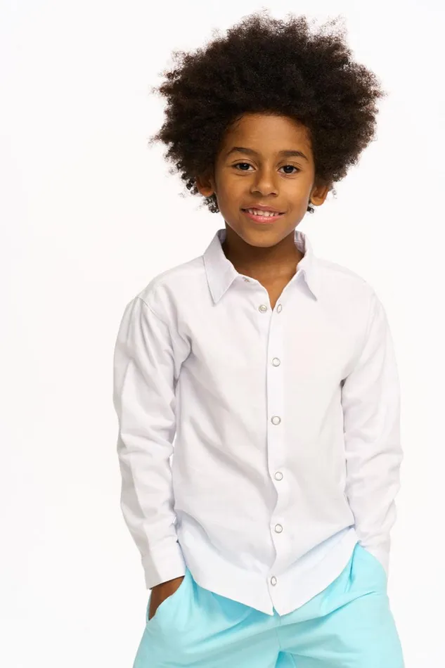 Kids Boys Chaser Brand Nichola Long Sleeve Button Down 8211 White