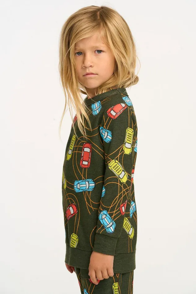 Kids Boys Chaser Brand Race Cars Pullover