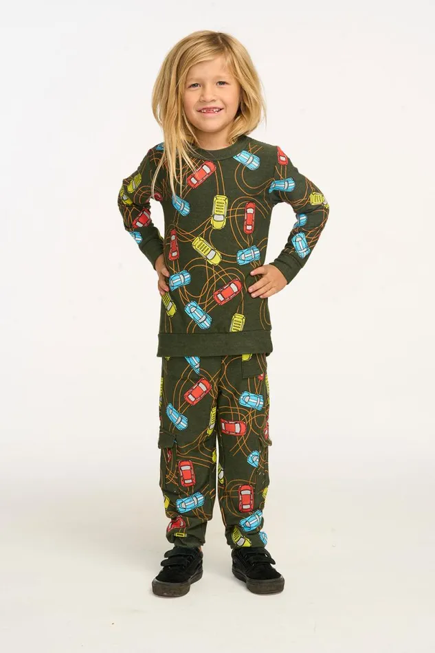 Kids Boys Chaser Brand Race Cars Pullover