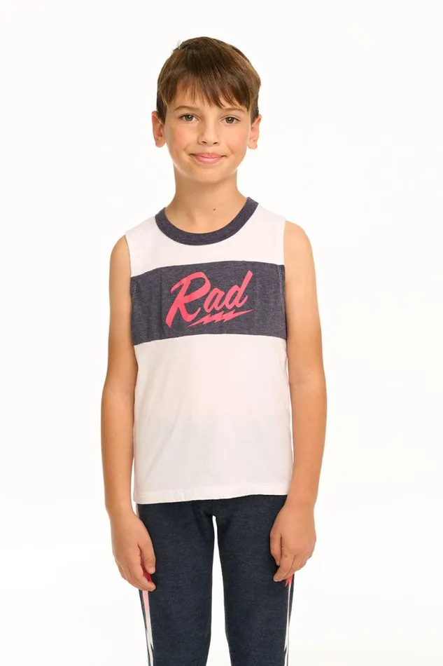Kids Boys Chaser Brand Rad Blocked Muscle Tank
