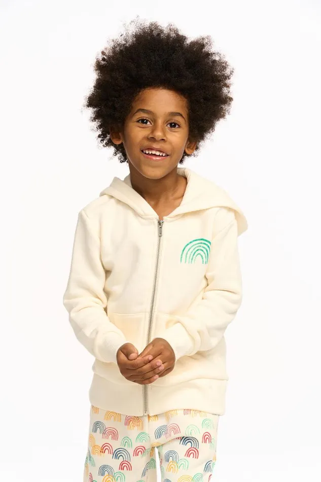 Kids Boys Chaser Brand Rainbow Paxton Zip Up Hoodie