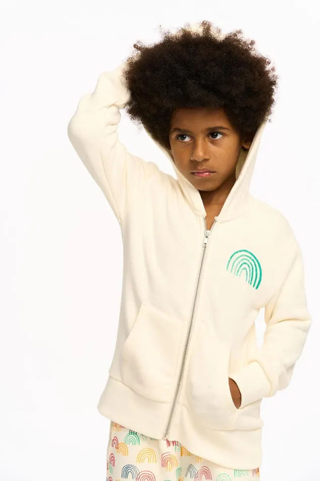 Kids Boys Chaser Brand Rainbow Paxton Zip Up Hoodie