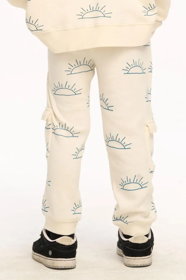 Kids Boys Chaser Brand Rising Sun Santiago Cargo Joggers 8211 Coco Milk