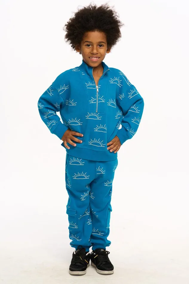 Kids Boys Chaser Brand Rising Sun Santiago Cargo Joggers 8211 Mykonos Blue