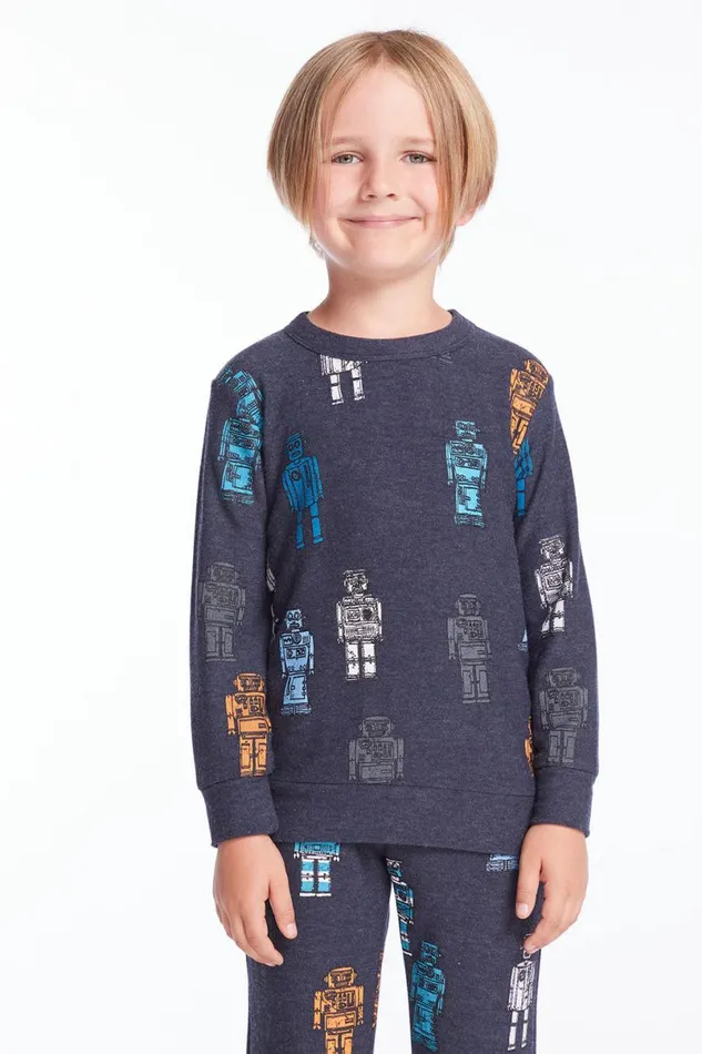 Kids Boys Chaser Brand Robots Boys Pullover