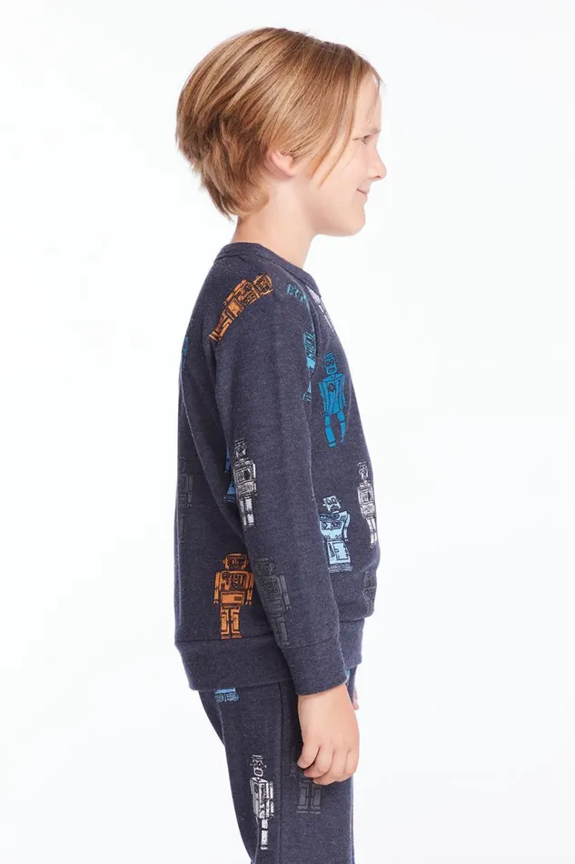 Kids Boys Chaser Brand Robots Boys Pullover