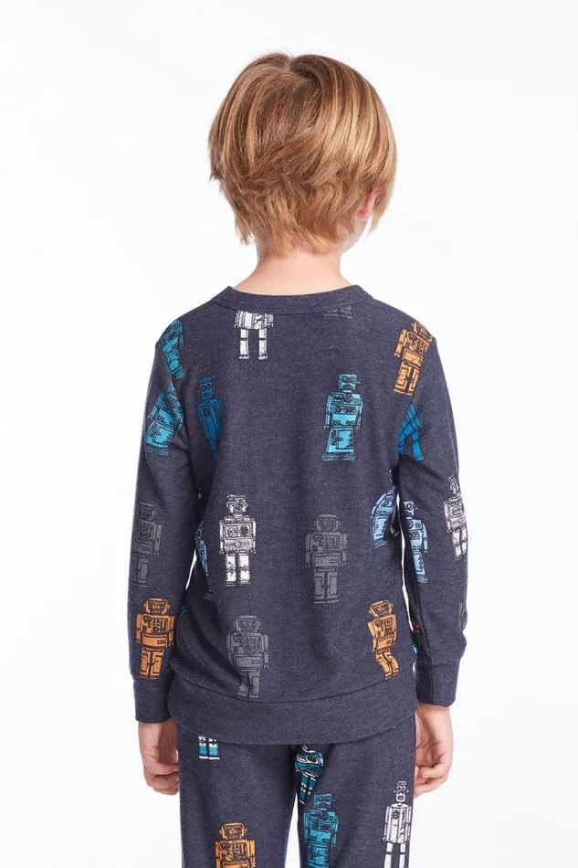 Kids Boys Chaser Brand Robots Boys Pullover