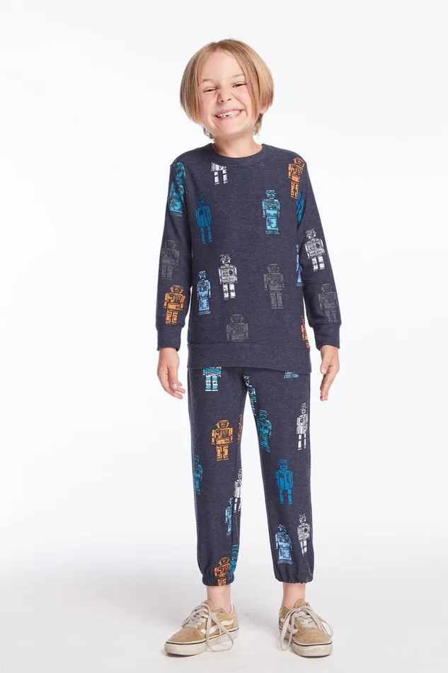 Kids Boys Chaser Brand Robots Boys Pullover