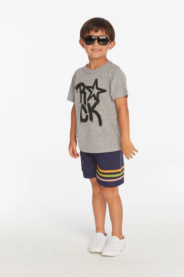 Kids Boys Chaser Brand Rock Star Boys Crew Neck Short Sleeve Tee