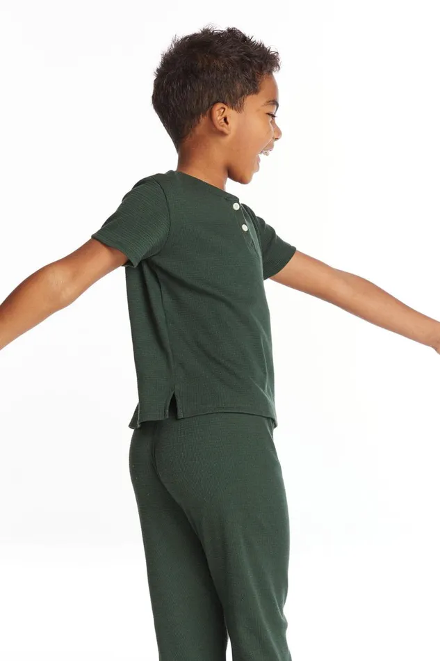 Kids Boys Chaser Brand Safari Green Boys Henley