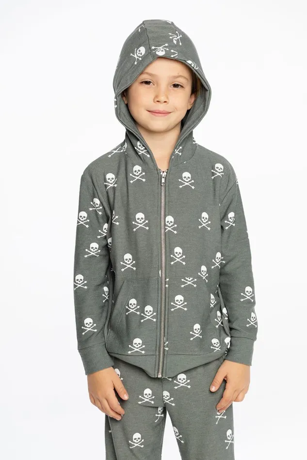Kids Boys Chaser Brand Scattered Skull Hoodie