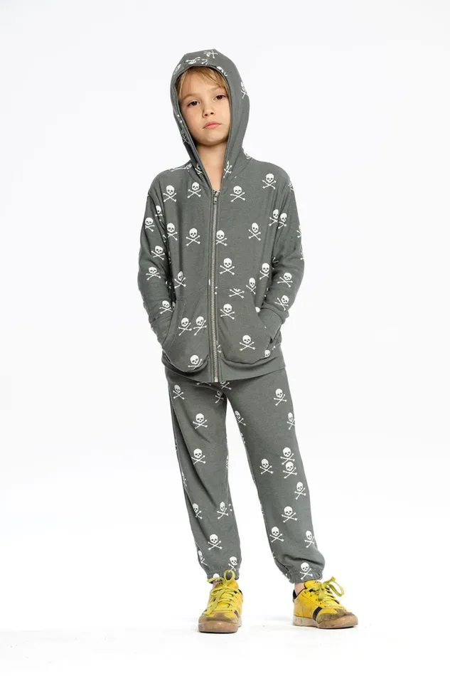 Kids Boys Chaser Brand Scattered Skull Hoodie