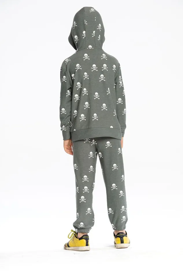 Kids Boys Chaser Brand Scattered Skull Hoodie