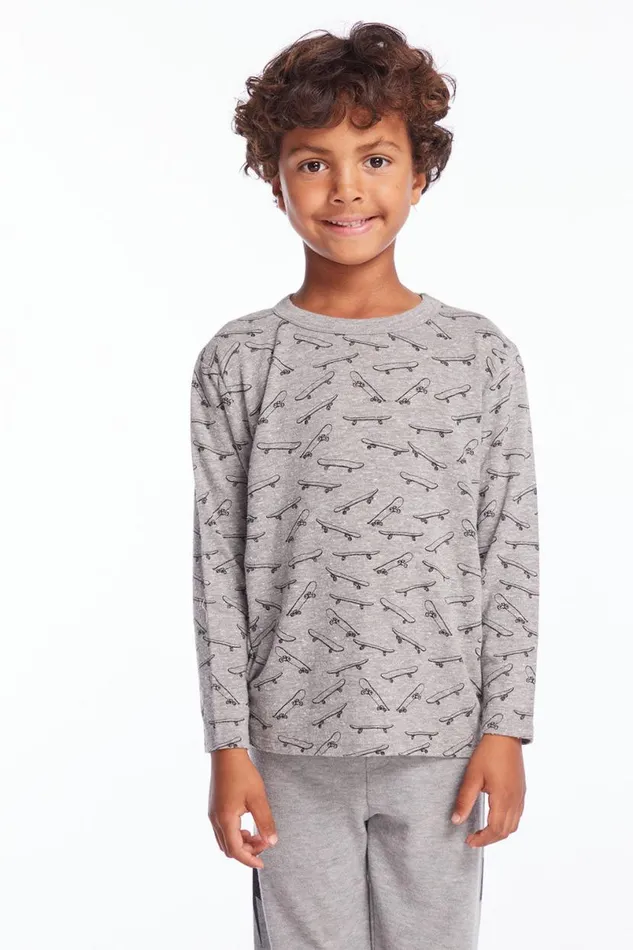 Kids Boys Chaser Brand Skateboard Toss Long Sleeve