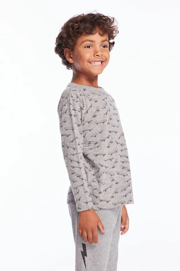 Kids Boys Chaser Brand Skateboard Toss Long Sleeve