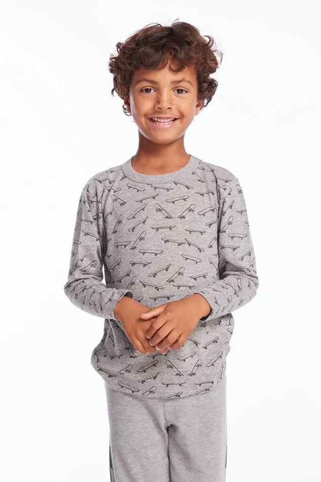 Kids Boys Chaser Brand Skateboard Toss Long Sleeve