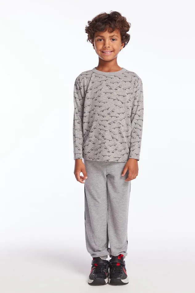 Kids Boys Chaser Brand Skateboard Toss Long Sleeve