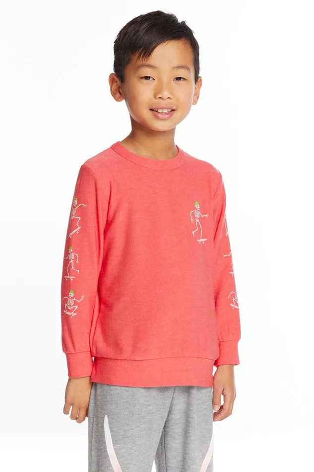 Kids Boys Chaser Brand Skeleton Skater Boys Long Sleeve
