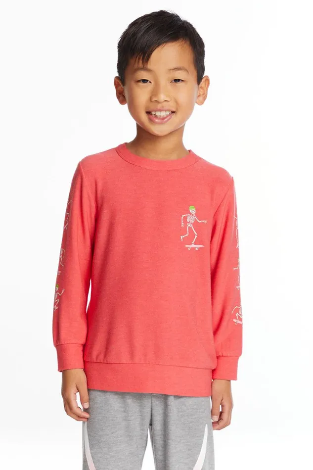 Kids Boys Chaser Brand Skeleton Skater Boys Long Sleeve