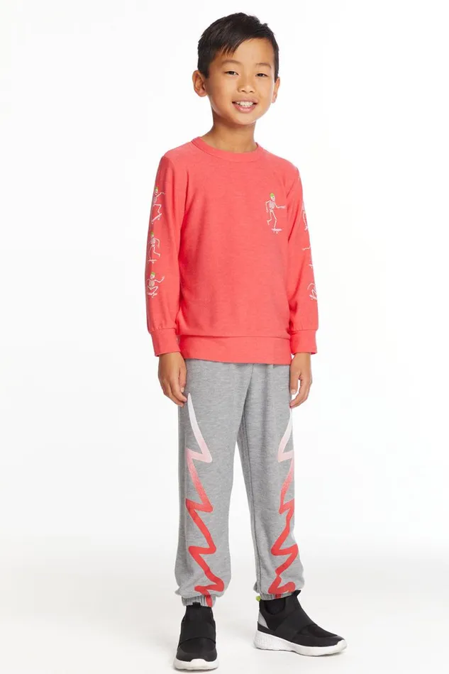Kids Boys Chaser Brand Skeleton Skater Boys Long Sleeve