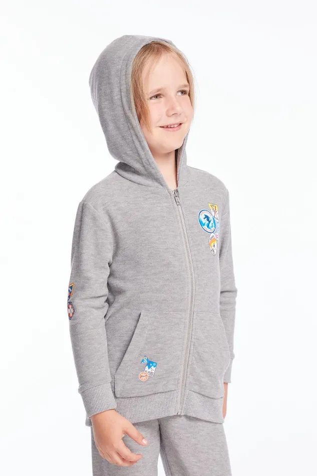 Kids Boys Chaser Brand Ski Patrol Patches Boys Zip Up Hoodie