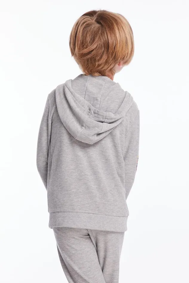 Kids Boys Chaser Brand Ski Patrol Patches Boys Zip Up Hoodie