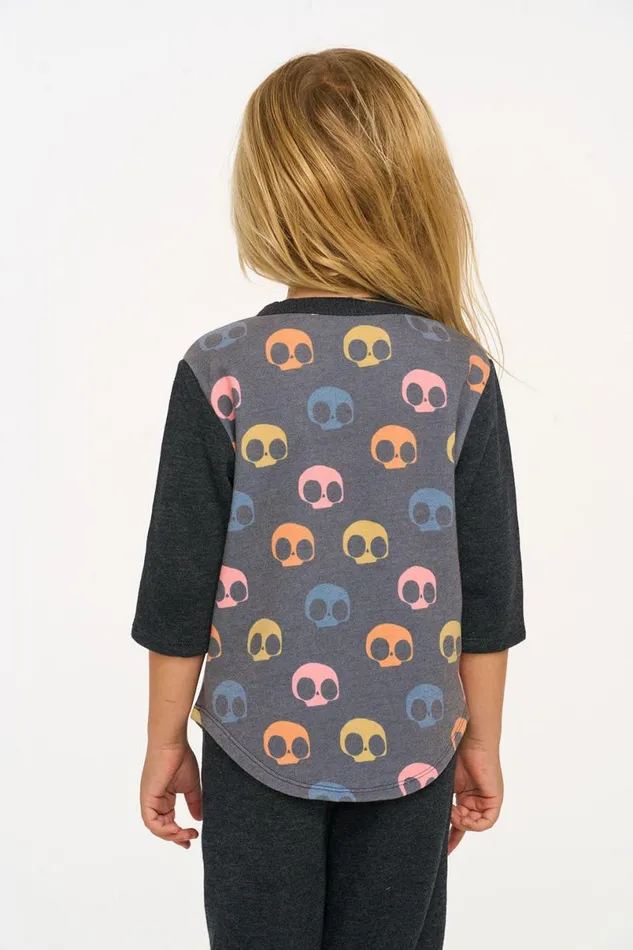 Kids Boys Chaser Brand Skull Candy Henley Tee