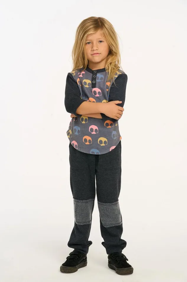 Kids Boys Chaser Brand Skull Candy Henley Tee