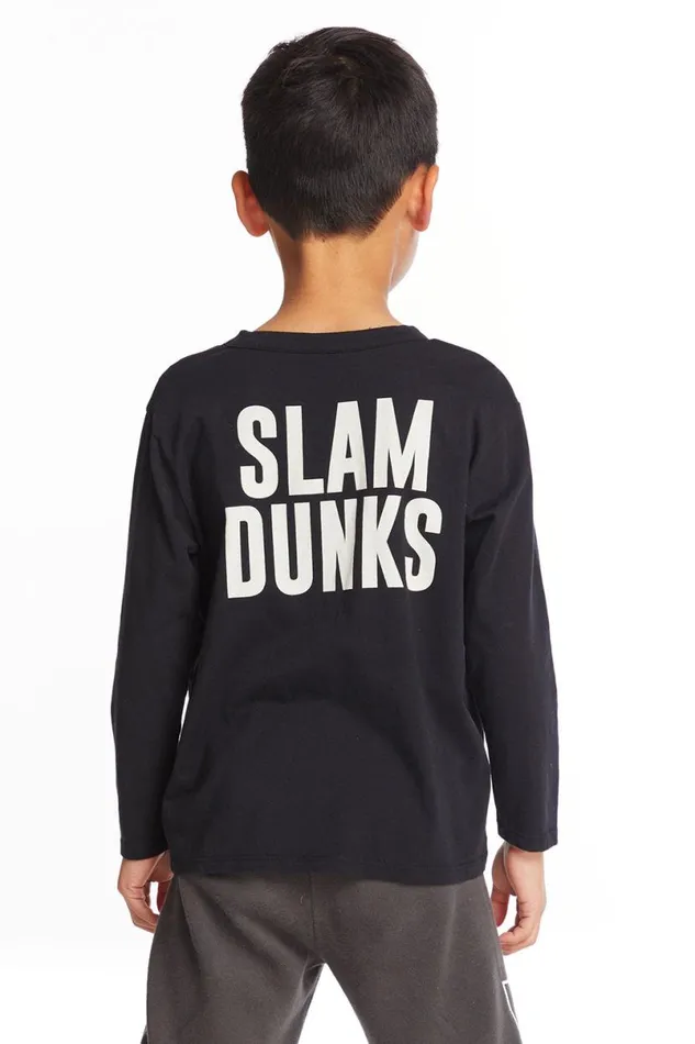 Kids Boys Chaser Brand Slam Dunks Boys Long Sleeve Crew Neck Tee
