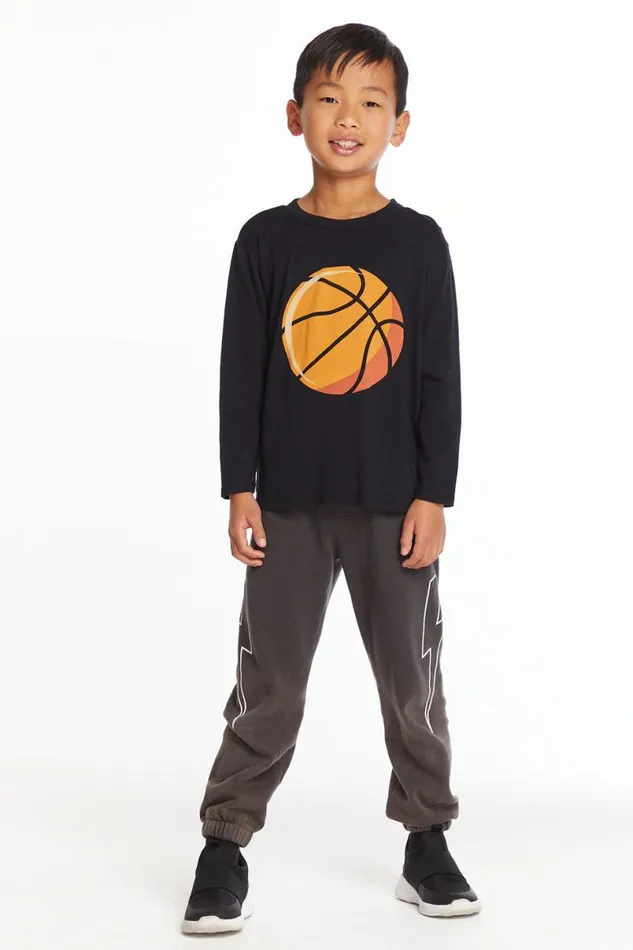 Kids Boys Chaser Brand Slam Dunks Boys Long Sleeve Crew Neck Tee