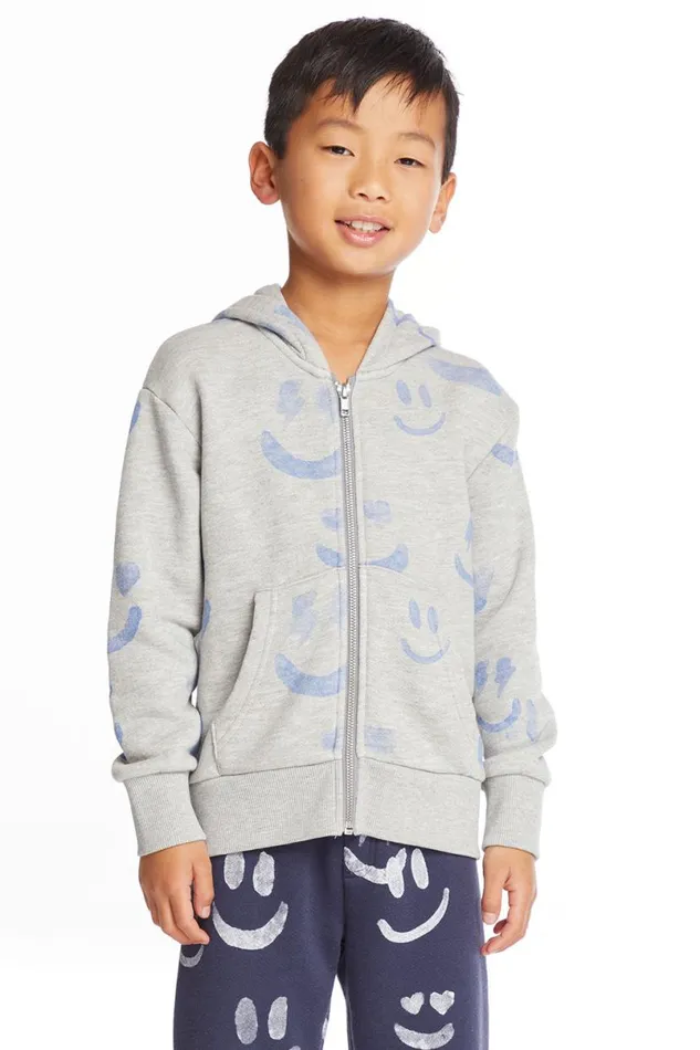 Kids Boys Chaser Brand Smiles Boys Zip Up Hoodie