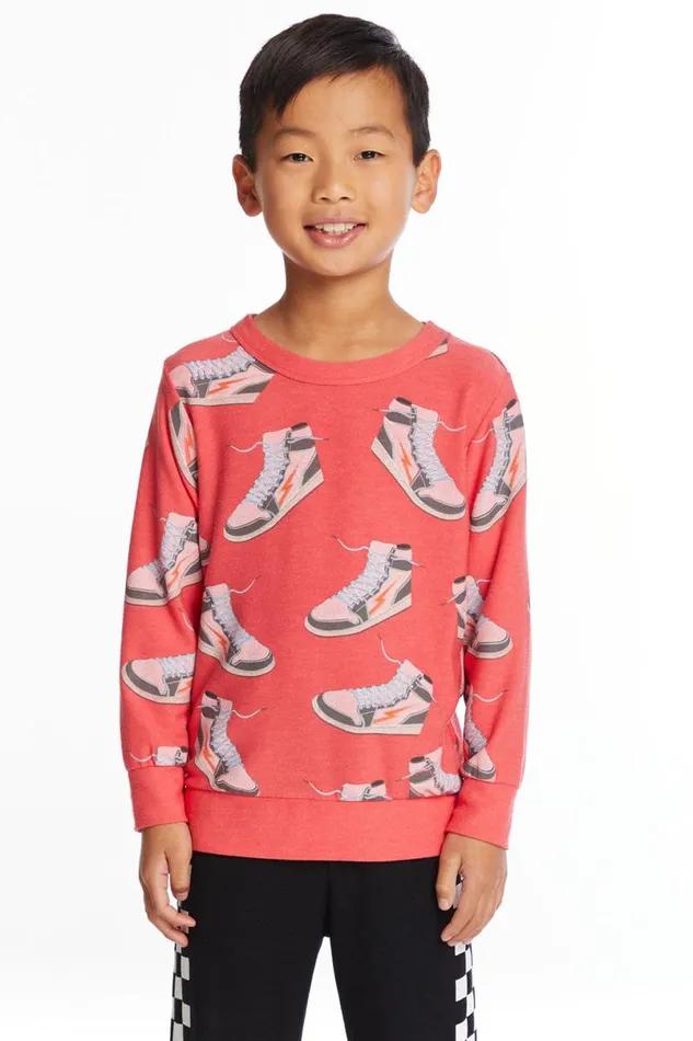 Kids Boys Chaser Brand Sneaker Time Boys Long Sleeve Tee