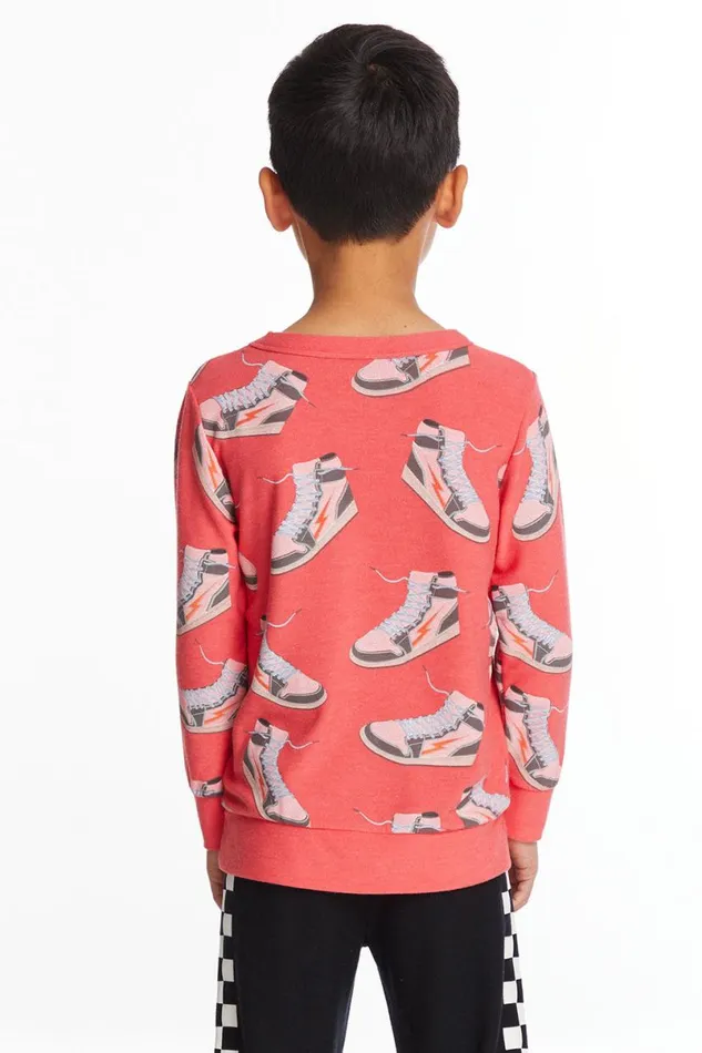 Kids Boys Chaser Brand Sneaker Time Boys Long Sleeve Tee