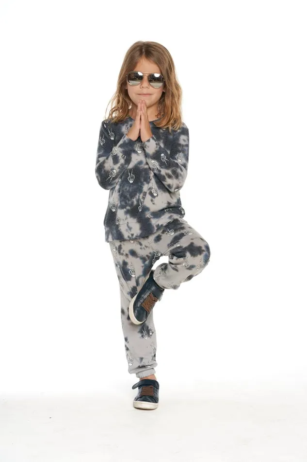 Kids Boys Chaser Brand Tie Dye Skeleton Peace