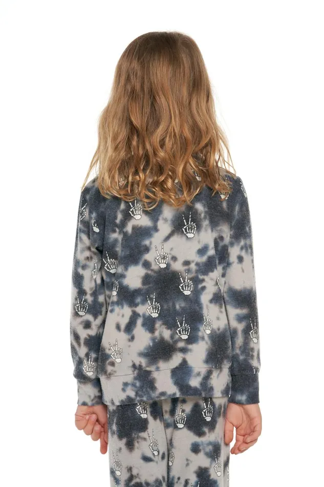 Kids Boys Chaser Brand Tie Dye Skeleton Peace