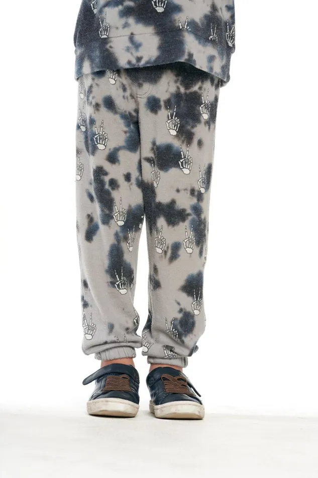 Kids Boys Chaser Brand Tie Dye Skeleton Peace Pants