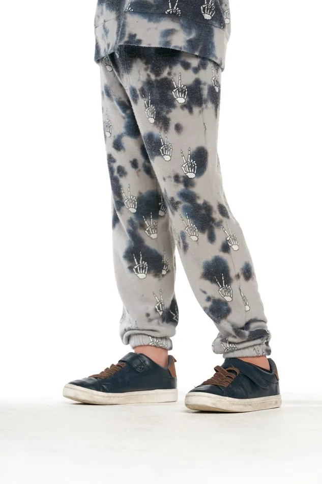 Kids Boys Chaser Brand Tie Dye Skeleton Peace Pants