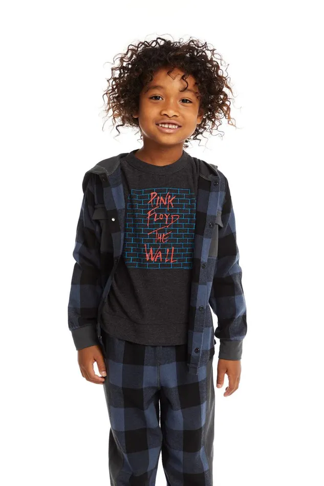 Kids Boys Chaser Brand Tom Ghost Plaid Button Down