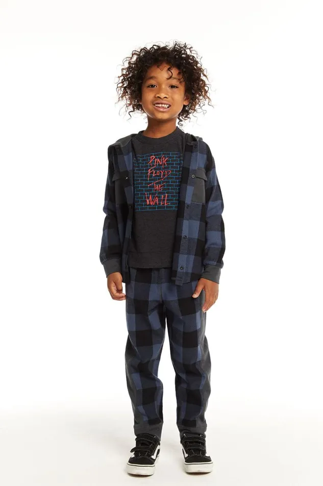 Kids Boys Chaser Brand Tom Ghost Plaid Button Down