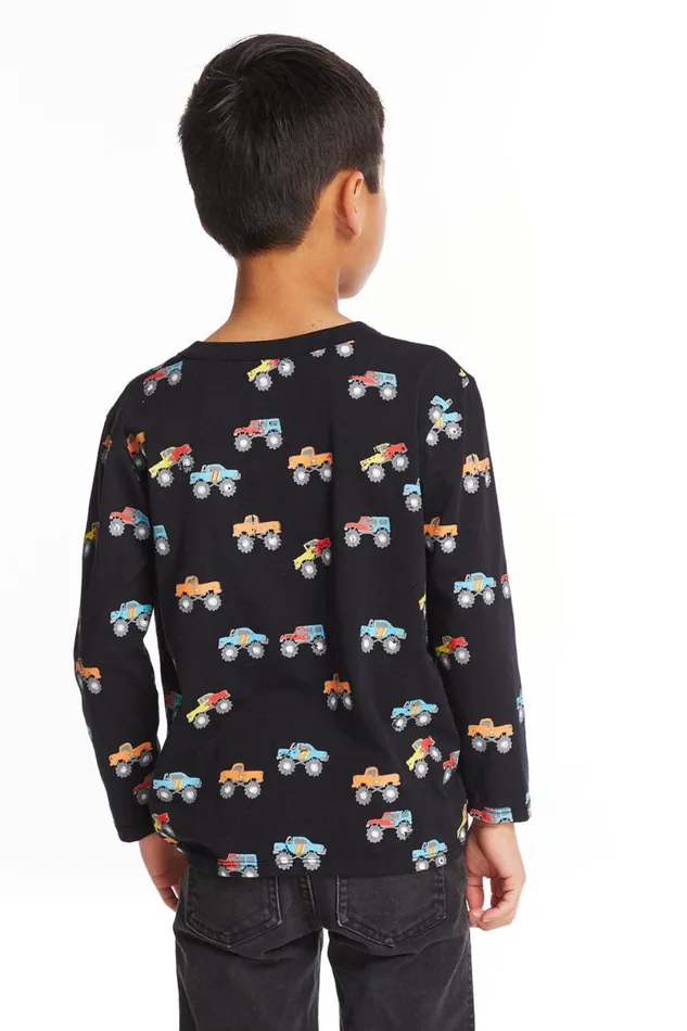 Kids Boys Chaser Brand Truck Jam Boys Long Sleeve Crew Neck