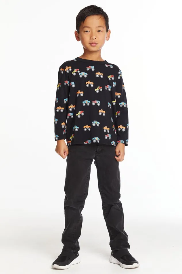 Kids Boys Chaser Brand Truck Jam Boys Long Sleeve Crew Neck