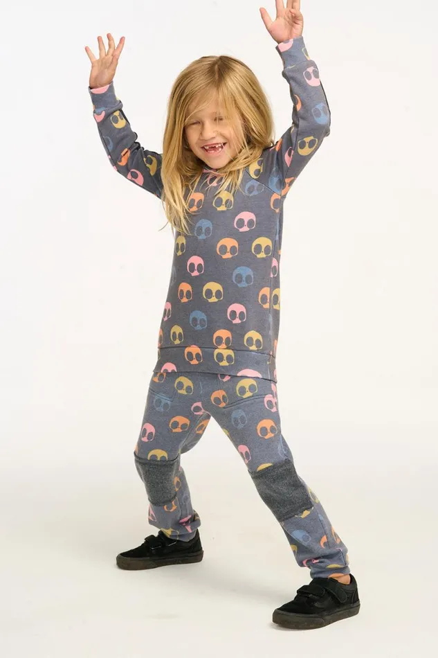 Kids Boys Chaser Brand Vintage Fleece Skull Candy Pant