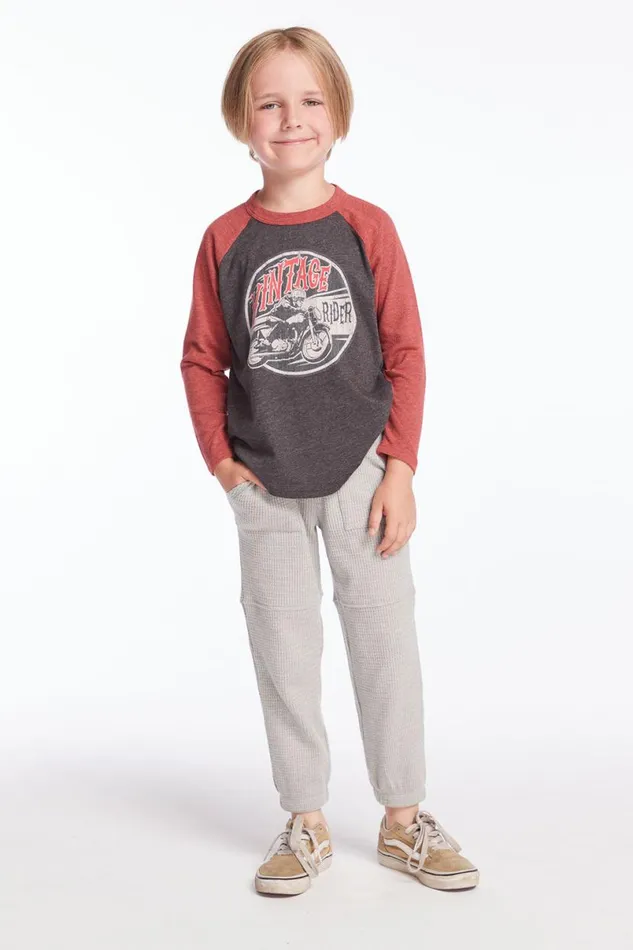 Kids Boys Chaser Brand Vintage Rider Boys Baseball Tee