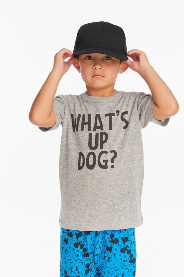 Kids Boys Chaser Brand What039s Up Dog Boys Crew Neck Tee