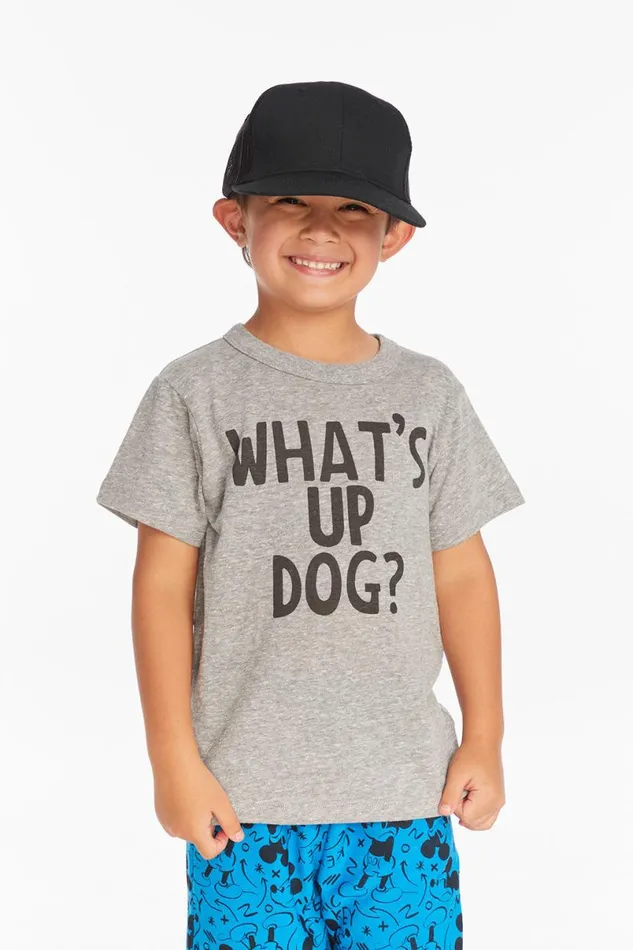 Kids Boys Chaser Brand What039s Up Dog Boys Crew Neck Tee